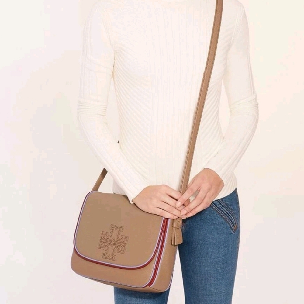 Tory Burch Harper Stripe Messenger Bag